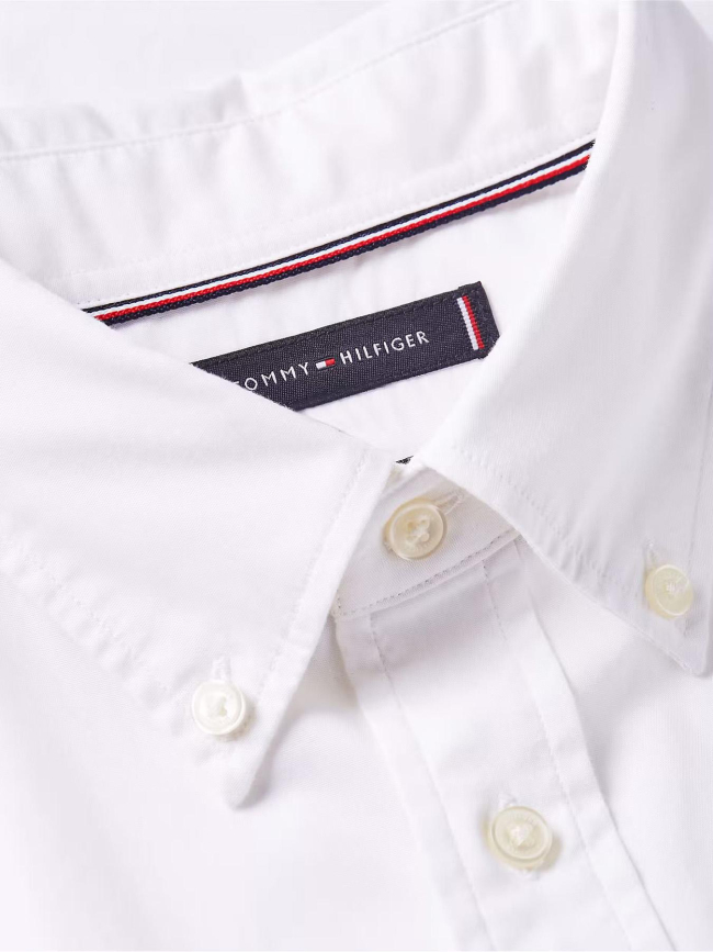 Chemise manches courtes flex poplin blanc homme - Tommy Hilfiger
