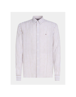 Chemise en lin rayée essential beige homme - Tommy Hilfiger