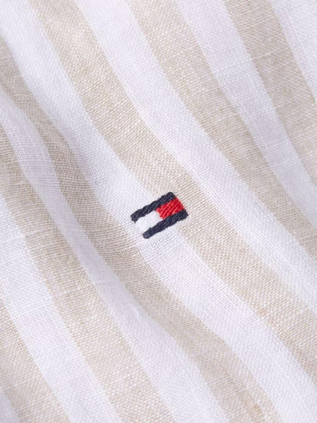 Chemise en lin rayée essential beige homme - Tommy Hilfiger