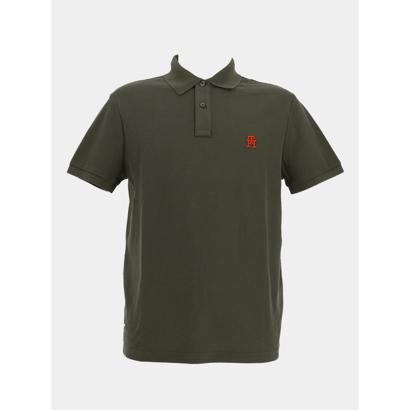 Polo regular piqué logo kaki homme - Tommy Hilfiger