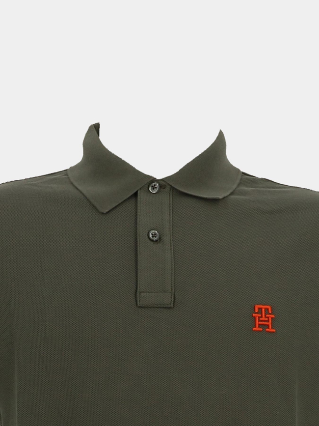 Polo regular piqué logo kaki homme - Tommy Hilfiger
