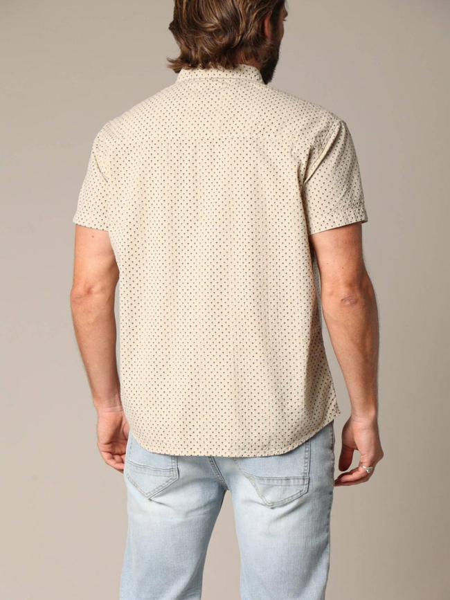 Chemise pagos imprimé palmier beige homme - Deeluxe