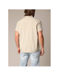 Chemise pagos imprimé palmier beige homme - Deeluxe