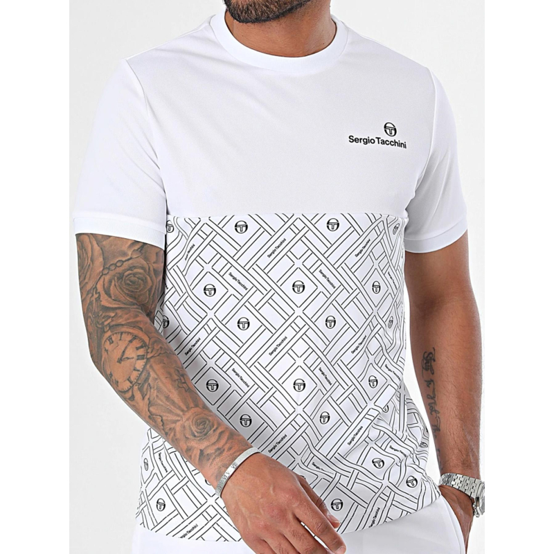 T-shirt à manches courtes labirinto blanc homme - Sergio Tacchini