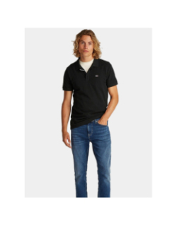 Polo slim placket noir homme - Tommy Jeans