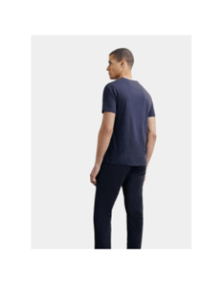 T-shirt uni slub bleu marine homme - Izac