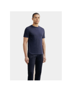 T-shirt uni slub bleu marine homme - Izac