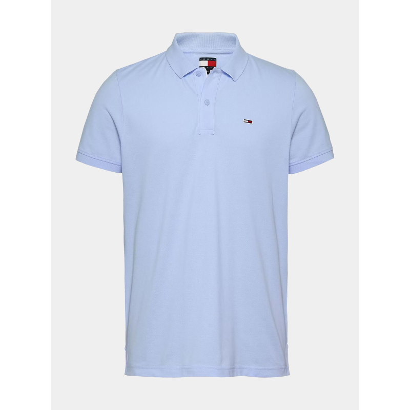 Polo slim placket bleu clair homme - Tommy Jeans
