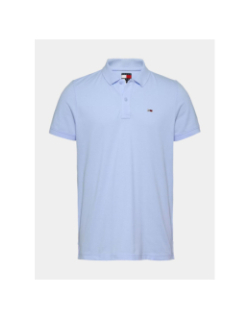 Polo slim placket bleu clair homme - Tommy Jeans