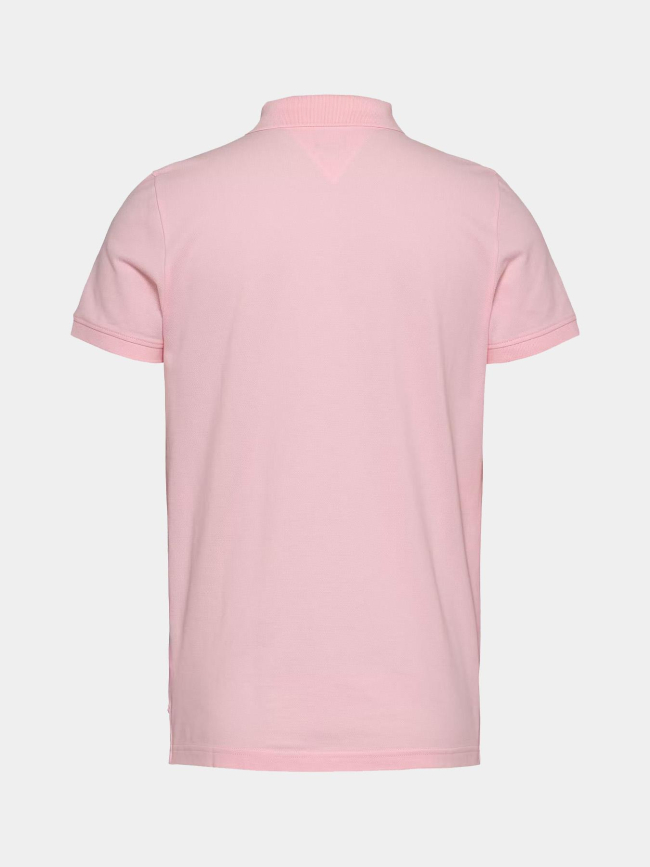 Polo slim placket rose homme - Tommy Jeans