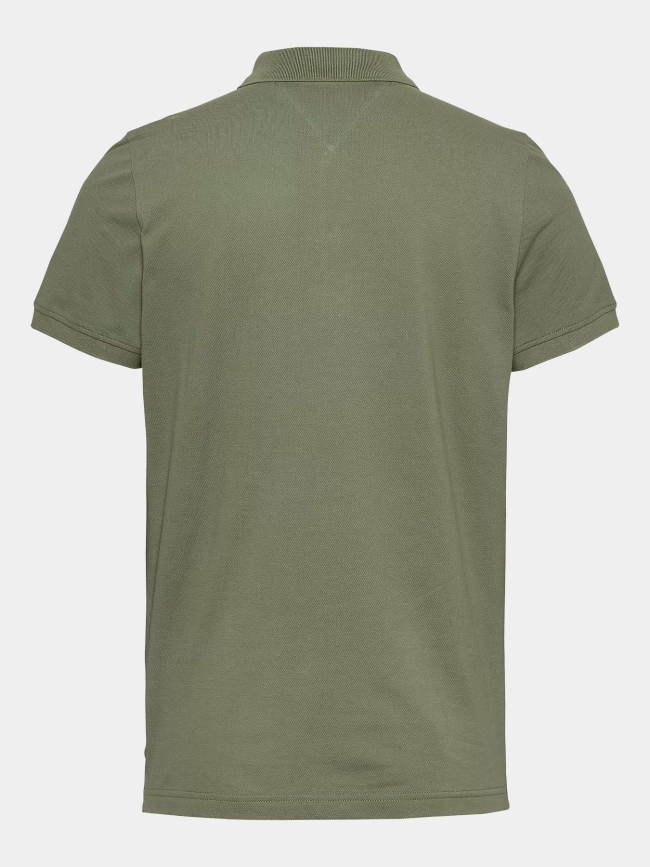 Polo slim placket vert homme - Tommy Jeans