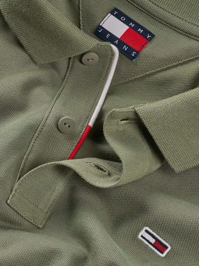 Polo slim placket vert homme - Tommy Jeans