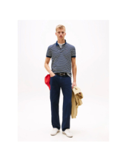Polo rayé slim placket bleu marine homme - Tommy Jeans