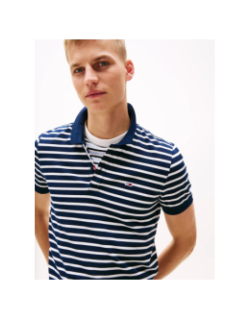 Polo rayé slim placket bleu marine homme - Tommy Jeans
