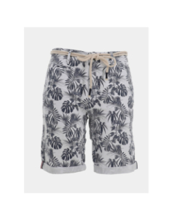 Bermuda à motif feuillage varedo blanc homme - La Maison Blaggio