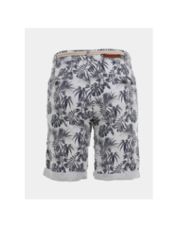 Bermuda à motif feuillage varedo blanc homme - La Maison Blaggio
