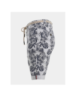 Bermuda à motif feuillage varedo blanc homme - La Maison Blaggio