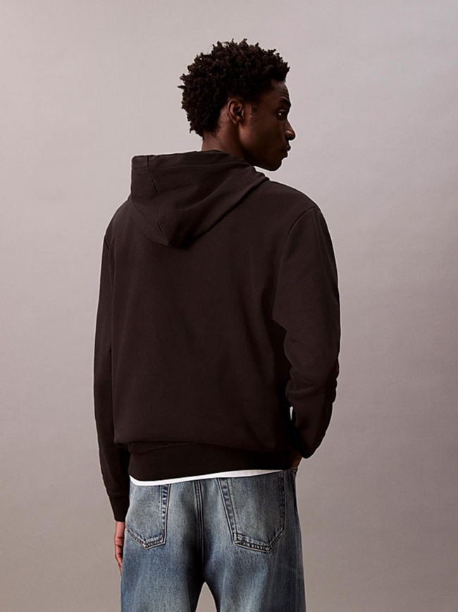 Sweat à capuche badge terry noir homme - Calvin Klein Jeans