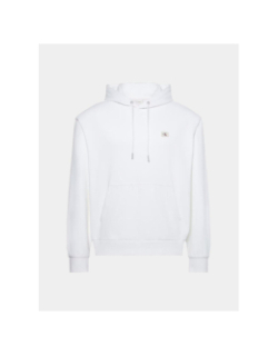 Sweat à capuche badge terry blanc homme - Calvin Klein Jeans