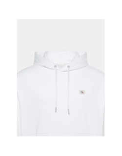 Sweat à capuche badge terry blanc homme - Calvin Klein Jeans