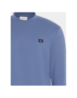 Sweat badge terry bleu homme - Calvin Klein Jeans