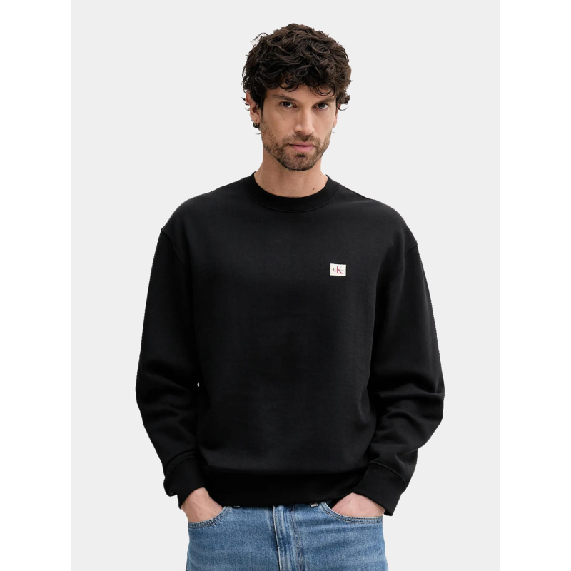 Sweat badge terry noir homme - Calvin Klein Jeans