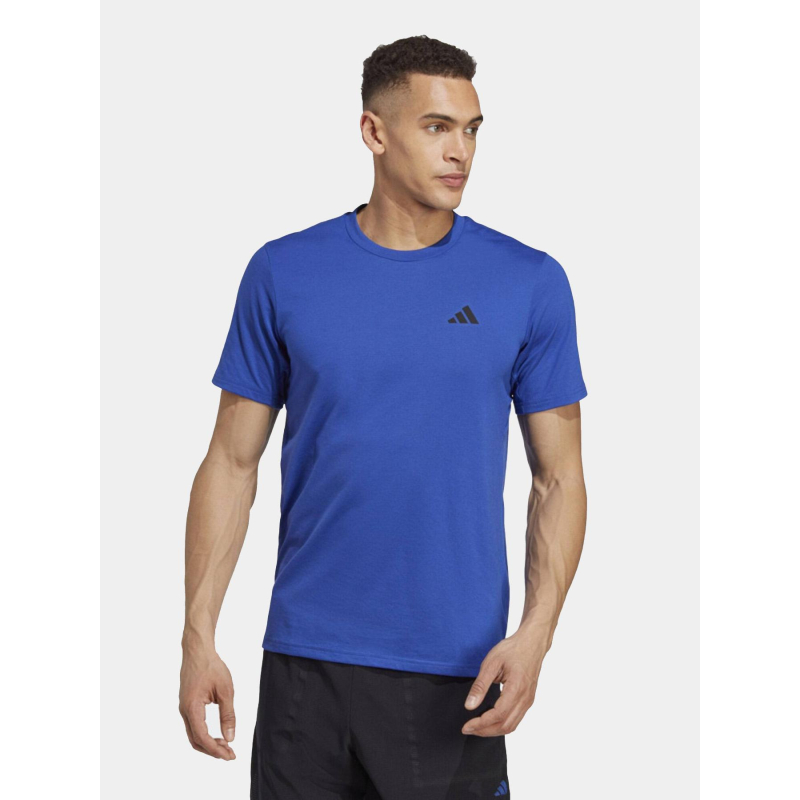 T-shirt training uni petit logo bleu homme - Adidas