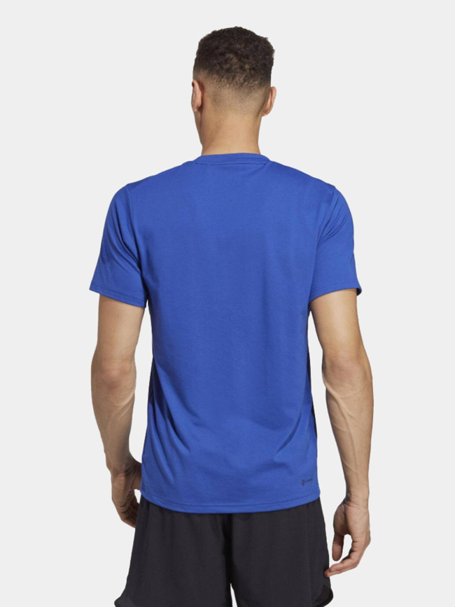 T-shirt training uni petit logo bleu homme - Adidas