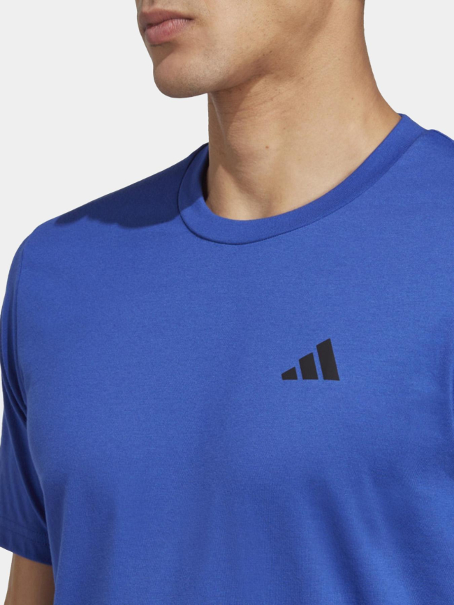 T-shirt training uni petit logo bleu homme - Adidas