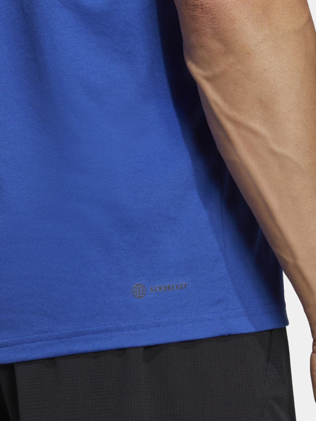 T-shirt training uni petit logo bleu homme - Adidas