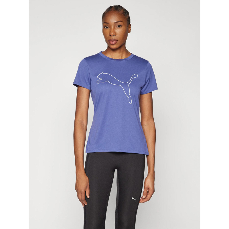 T-shirt de sport tad essential logo violet femme - Puma