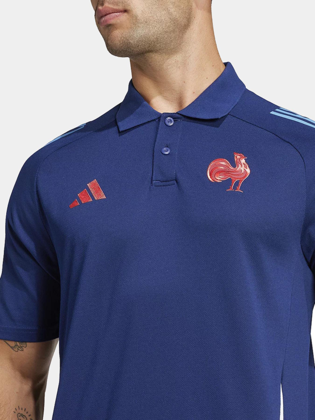 Polo d'entrainement france rugby bleu marine homme - Adidas