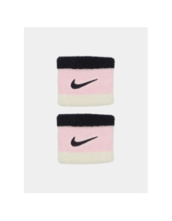 Paire de serre-poignets éponge swoosh rose noir et blanc - Nike