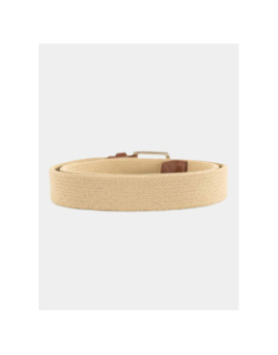 Ceinture texturée à boucle carrée beige homme - Tommy Hilfiger