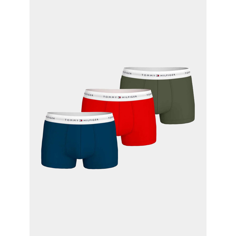 3 boxers stretch bleu rouge vert homme - Tommy Hilfiger