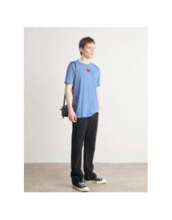 T-shirt manches courtes à étiquette logotée bleu homme - Hugo