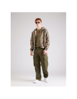 T-shirt manches courtes à étiquette logotée marron homme - Hugo