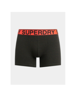Pack de 3 boxers en coton noir et kaki homme - Superdry