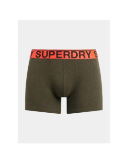 Pack de 3 boxers en coton noir et kaki homme - Superdry