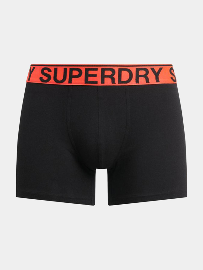 Pack de 3 boxers en coton noir et kaki homme - Superdry
