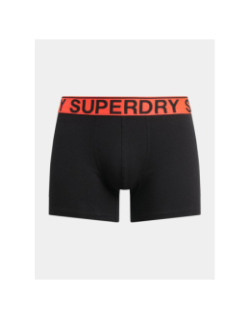 Pack de 3 boxers en coton noir et kaki homme - Superdry