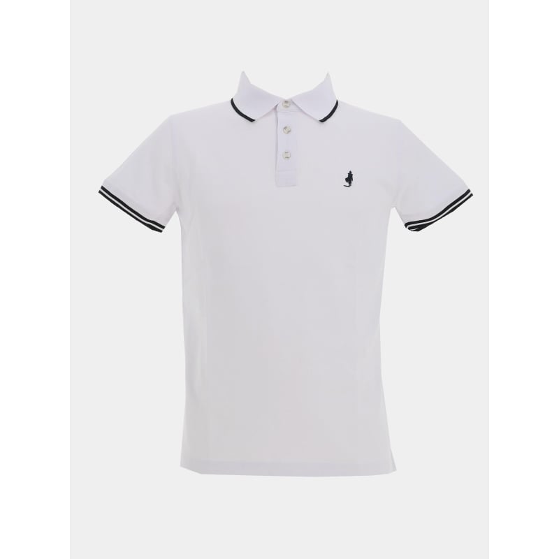 Polo en piqué de coton blanc homme - MCS