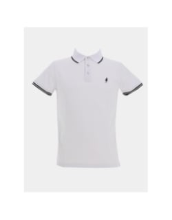 Polo en piqué de coton blanc homme - MCS