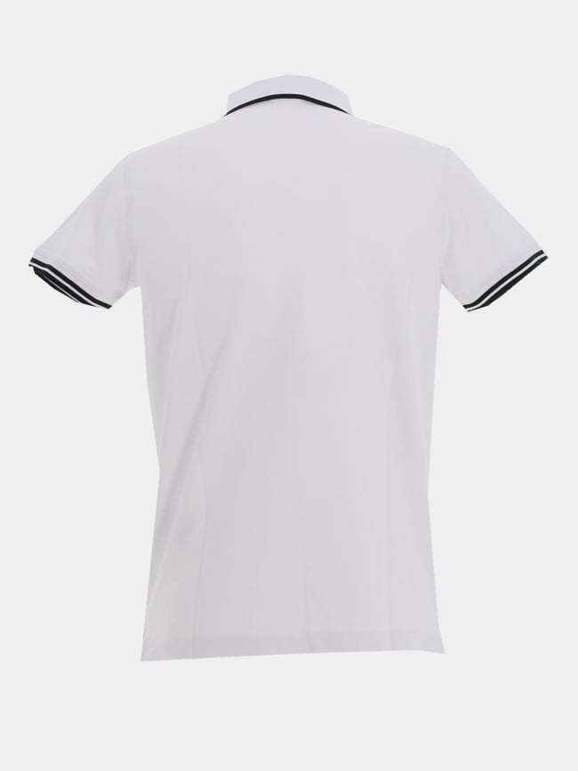 Polo en piqué de coton blanc homme - MCS