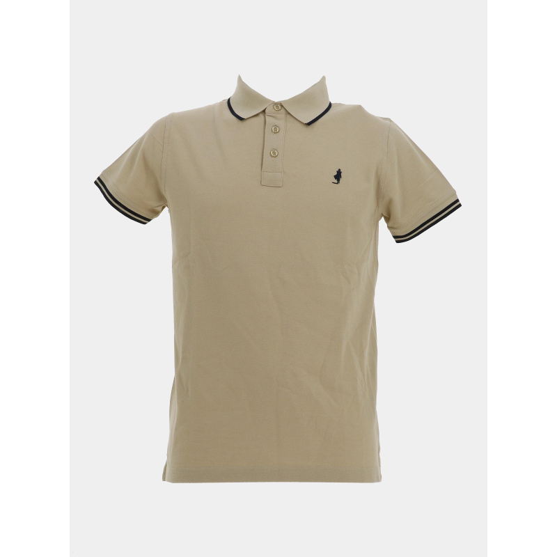 Polo en piqué de coton beige homme - MCS