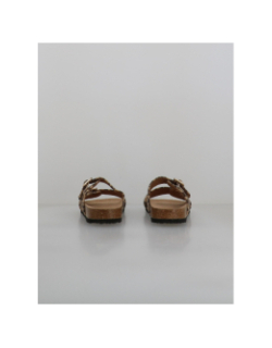 Sandales double bride maxi léopard beige femme - Only