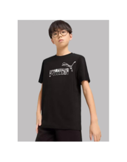 T-shirt essential camo logo noir enfant - Puma