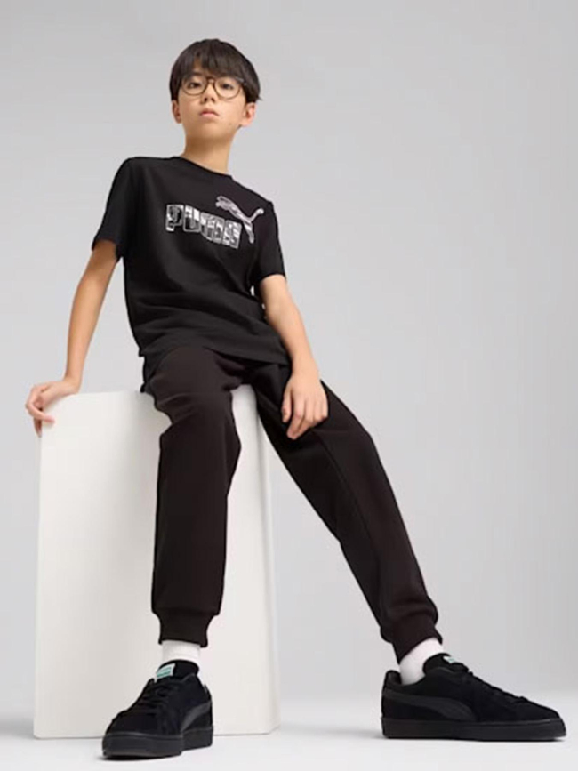 T-shirt essential camo logo noir enfant - Puma