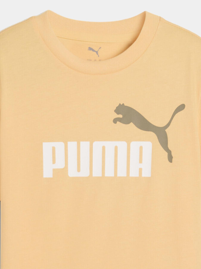 T-shirt essential 2 color no.1 logo orange enfant - Puma
