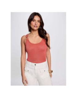 Débardeur pailleté didoni orange femme - Morgan